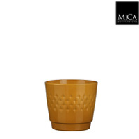 Bjorn pot round ochre - h14xd15,5cm