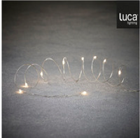 String silver classic white 20led battery operated and timer