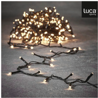 String classic white 48led with outdoor battery box and time